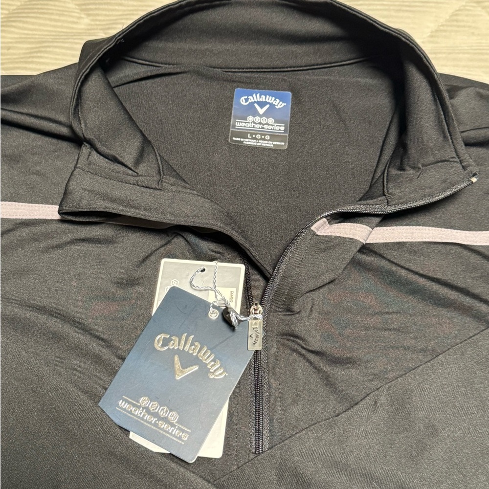 Callaway Weather Series Black and Gray Quarter-Zip Pullover Men’s Large - Picture 3 of 6